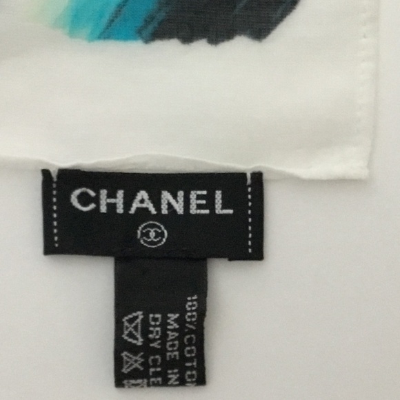 CHANEL Logo CC Paintbrush Colorama Print Pareo / Stole / Shawl / Wrap / Scarf - Picture 8 of 9